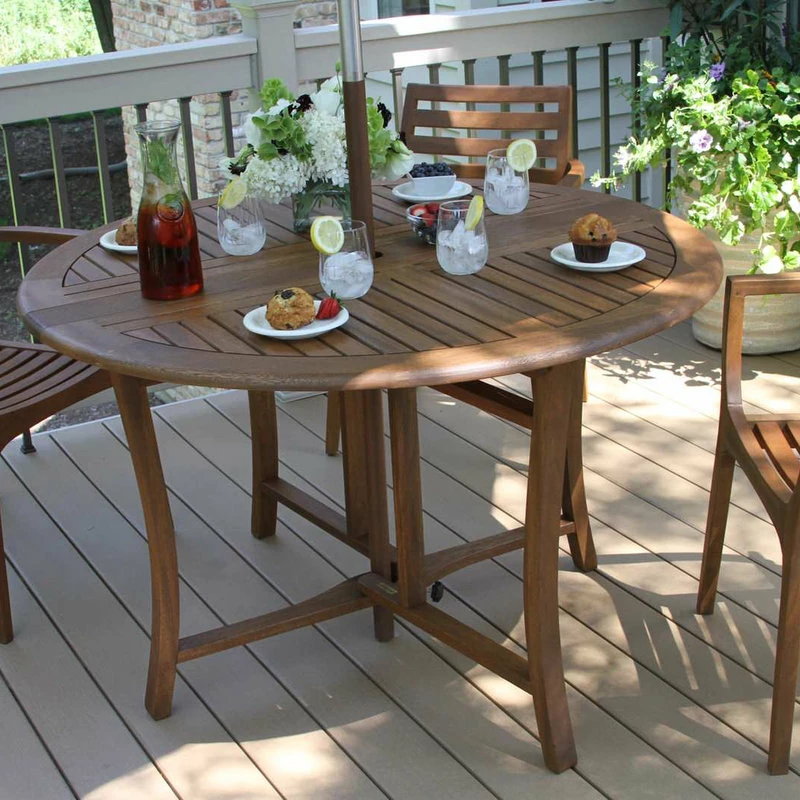 Wholesale ๐ Outdoor Interiors 5-Piece 48" Round Eucalyptus Folding Dining Set โญ - Image 5