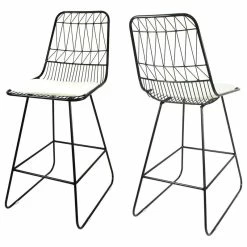 Wholesale 👏 GDFStudio GDF Studio Lilith Indoor Wire Counter Stools With Cushions, Set Of 2, Black 😀