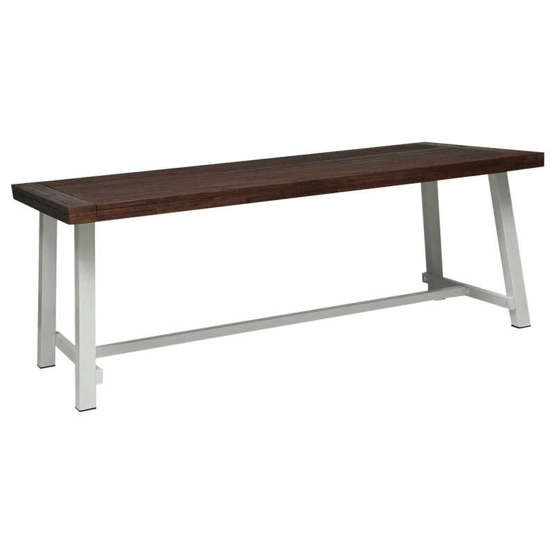 Discount โ GDFStudio Beau Outdoor Eight Seater Wooden Dining Table, Dark Brown Finish, White Finish ๐