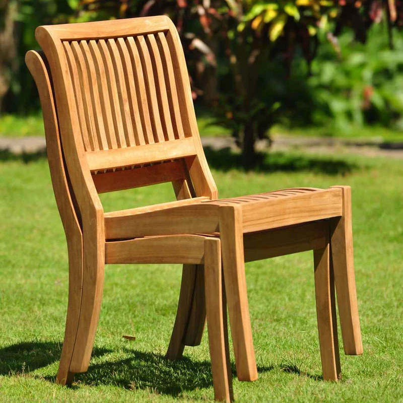 Best reviews of ๐ Teak Deals 13-Piece Outdoor Teak Dining Set, 117" Rectangle Table, 12 Arbor Stacking Chairs ๐ - Image 4