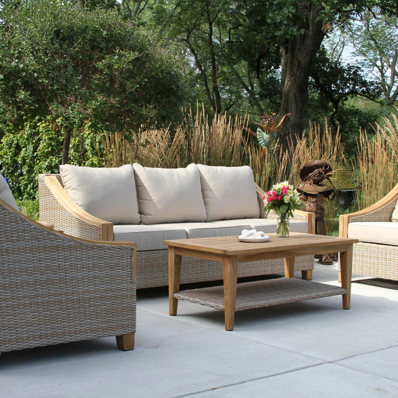 Best reviews of 😍 Outdoor Interiors Ash Wicker And Teak 4-Piece Sofa Set With Sunbrella Fabrics 🎁 - Image 5