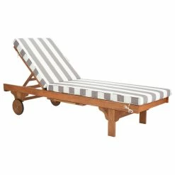 Discount 🔥 Safavieh Newport Chaise Outdoor Lounge Chair, Gray/White 🔔