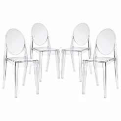 Flash Sale ⌛ LexMod Casper Dining Side Chairs Acrylic, Set Of 4, Clear ❤️