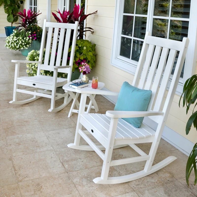 Buy ๐ POLYWOOD Trex Outdoor Cape Cod 3-Piece Porch Rocking Chair Set, Classic White โจ - Image 3