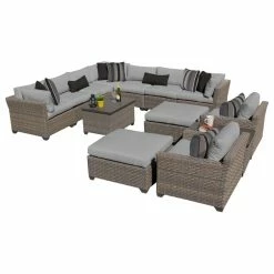 Promo ❤️ TKClassics Monterey 13 Piece Outdoor Wicker Patio Furniture Set 13a, Gray 🥰