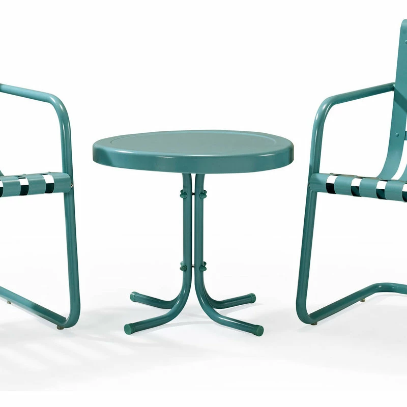 New 😍 Crosley Gracie 3-Piece Metal Outdoor Conversation Seating Set, Caribbean Blue ✔️ - Image 2