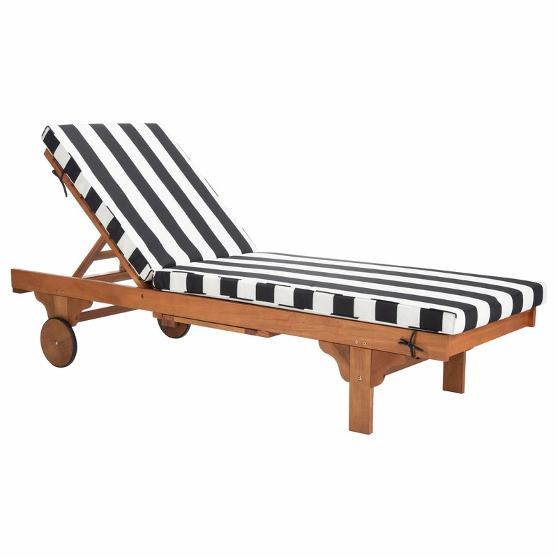 Wholesale ⌛ Safavieh Newport Chaise Outdoor Lounge Chair, Black / White 😀