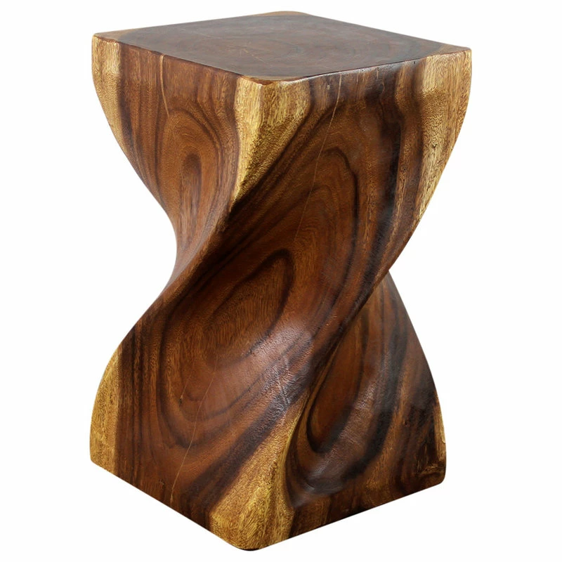 Best reviews of ๐ฏ Kammika Import Export Co., Ltd (Thailand) Haussmann Big Twist Wood Stool Table 12 In SQ X 20 In H Walnut Oil ๐ - Image 4
