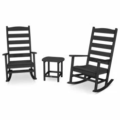 Best reviews of 🌟 Polywood Shaker 3-Piece Porch Rocking Chair Set, Black ❤️