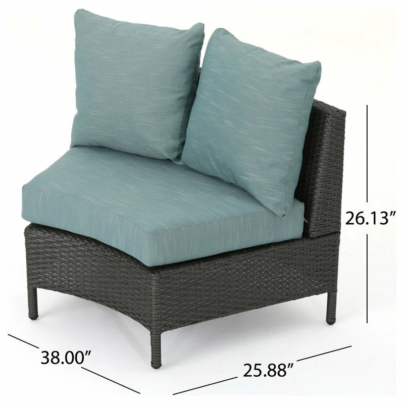 Best Sale ✔️ GDFStudio GDF Studio 5-Piece Venice Outdoor 4 Seater Curved Wicker Sectional Sofa Set 👏 - Image 13