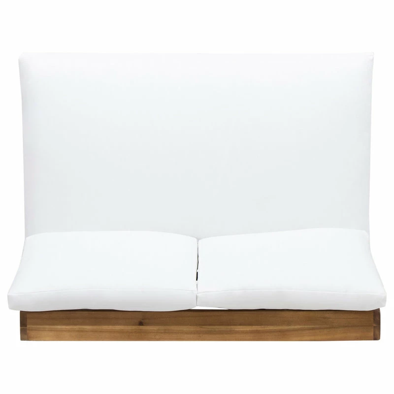 Top 10 ๐ฏ GDFStudio Kaitlyn Outdoor Acacia Wood Loveseat With Cushions, Teak Finish/White ๐ - Image 8