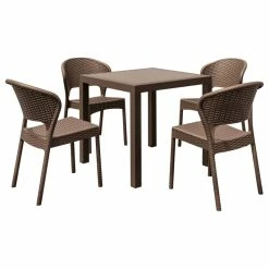 Cheapest 🛒 Compamia Daytona 5-Piece Outdoor Square Dining Set, Brown 🛒