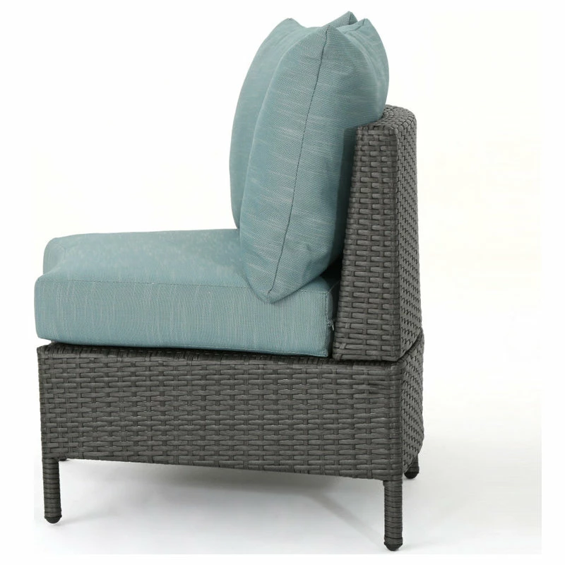 Best Sale ✔️ GDFStudio GDF Studio 5-Piece Venice Outdoor 4 Seater Curved Wicker Sectional Sofa Set 👏 - Image 10