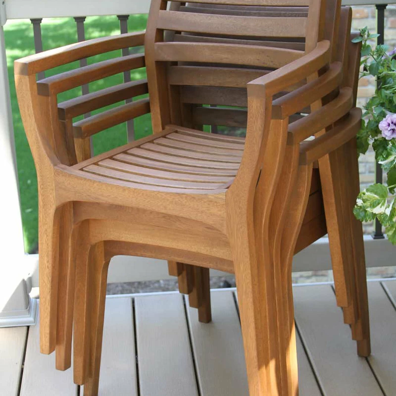 Wholesale ๐ Outdoor Interiors 5-Piece 48" Round Eucalyptus Folding Dining Set โญ - Image 4