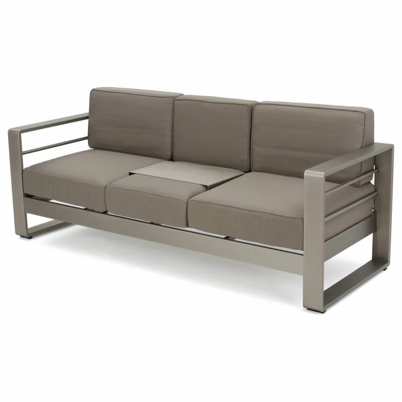 Promo 😀 GDFStudio 5-Piece Crested Bay Outdoor Aluminum Sofa Set With Khaki Cushions 👏 - Image 3