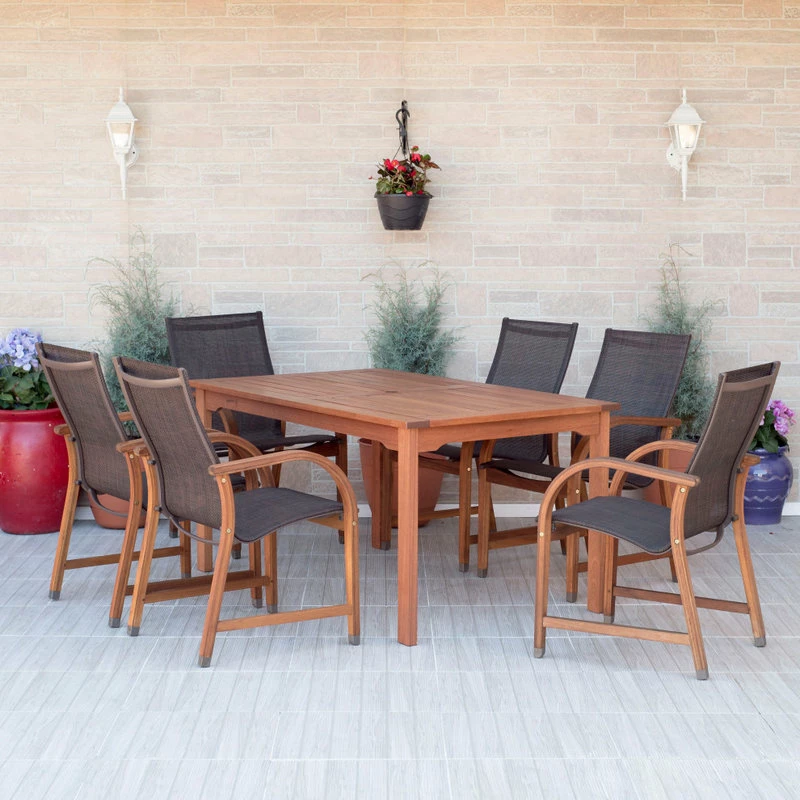 Brand new 😉 Amazonia Bahamas 7-Piece Rectangular Dining Set | Eucalyptus Wood 🥰 - Image 3