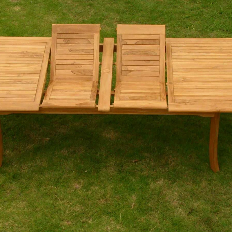 Best reviews of ๐ Teak Deals 13-Piece Outdoor Teak Dining Set, 117" Rectangle Table, 12 Arbor Stacking Chairs ๐ - Image 14