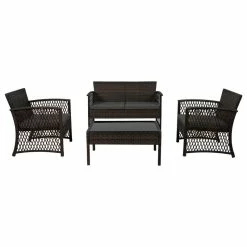 Brand new ๐ WestinTrends 4-Piece Outdoor Patio Conversation Set, Coffee/Gray โญ