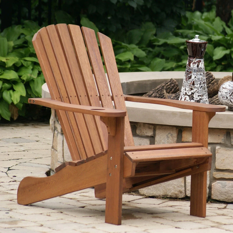 Brand new ๐ Outdoor Interiors Eucalyptus Adirondack Chair With Built-In Ottoman ๐คฉ - Image 3