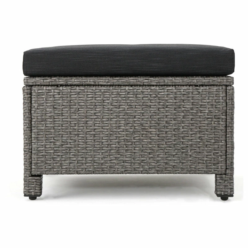 Cheapest ๐ GDFStudio GDF Studio Lorita Outdoor 5-Piece Gray Wicker Sectional Sofa With Black Cushions ๐ - Image 12