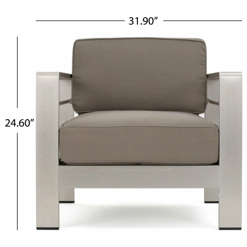 Promo 😀 GDFStudio 5-Piece Crested Bay Outdoor Aluminum Sofa Set With Khaki Cushions 👏 - Image 8