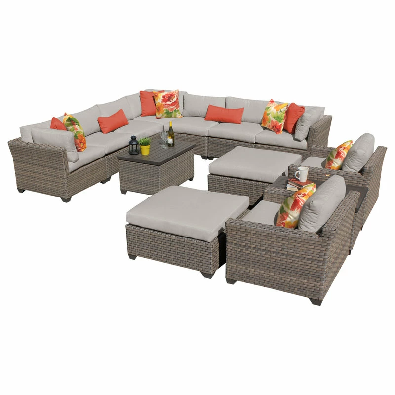 Flash Sale 💯 TKClassics Monterey 13 Piece Outdoor Wicker Patio Furniture Set 13a, Ash ✔️