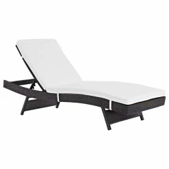 Wholesale 💯 LexMod Convene Outdoor Wicker Rattan Chaise, Espresso White 🔥