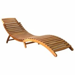 Coupon ⭐ Vida XL LLC VidaXL Solid Acacia Wood Sun Lounger Brown Garden Outdoor Sofa Chair Seat 😀