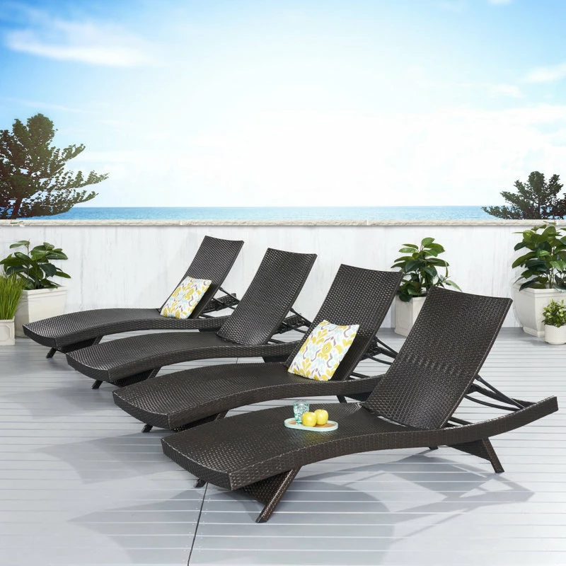 Budget ❤️ GDFStudio Lakeport Outdoor Adjustable Chaise Lounge Chairs, Set Of 4 ✨ - Image 2