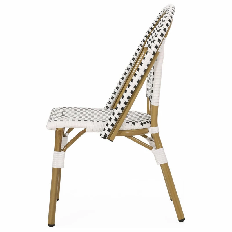Top 10 🤩 GDFStudio Baylor Outdoor French Bistro Chair, Set Of 2, Black/White/Bamboo Print Finish 👍 - Image 4