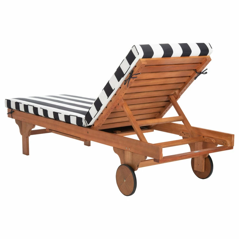 Wholesale ⌛ Safavieh Newport Chaise Outdoor Lounge Chair, Black / White 😀 - Image 3