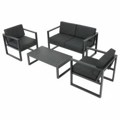 Cheap 🌟 GDFStudio 4-Piece Nealie Dark Gray Chat Set 👍