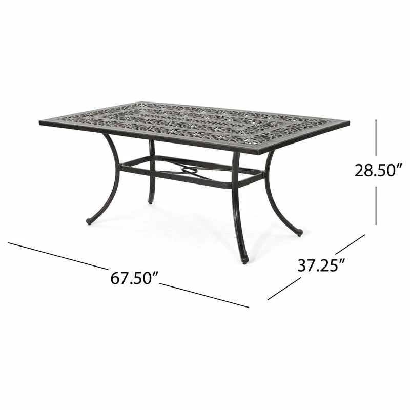 Best reviews of ๐ GDFStudio Joyce Outdoor Rectangular Cast Aluminum Dining Table โ๏ธ - Image 3