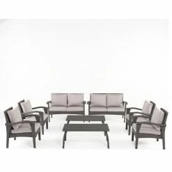 Brand new ⌛ GDFStudio GDF Studio 8-Piece Voyage Outdoor Wicker Seating Set, Gray 💯