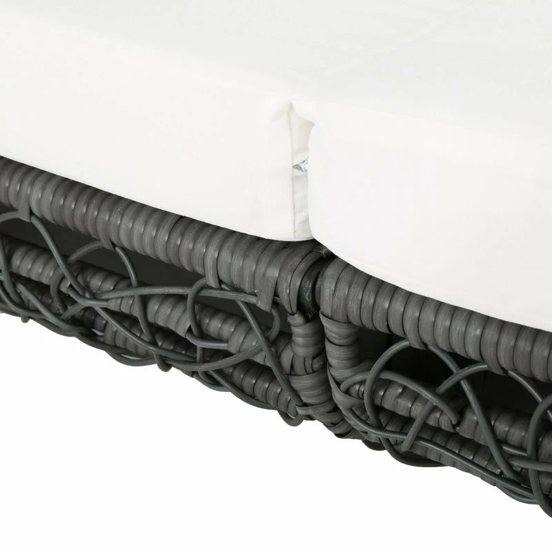 New โ๏ธ GDFStudio GDF Studio Bedford Outdoor Wicker Overhead Canopy Daybed With Cushion, Gray/Whit ๐ - Image 7