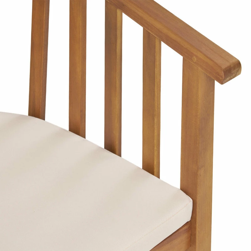 Buy ๐ GDFStudio Nola Outdoor Wooden Dining Chairs With Cushions, Set Of 2, Cream, Teak Finish ๐งจ - Image 9
