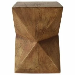 Promo 😀 GDFStudio Savannah Outdoor Lightweight Concrete Accent Table, Natural 🔥