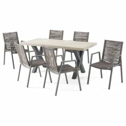 Wholesale ๐ฅ GDFStudio Lewisville Outdoor Modern 6 Seater Dining Set ๐