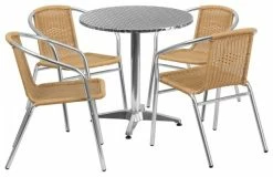 Wholesale 🌟 Flash Furniture Indoor-Outdoor Table Set, Aluminum With Beige 🎁